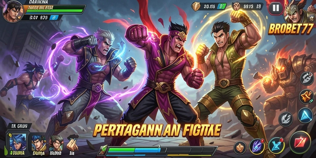 Tampilan gameplay seru dalam game Fighting BROBET77.
