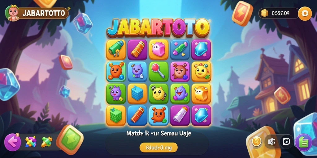 Tampilan gameplay JABARTOTO dengan kombinasi objek Match-3 yang seru.