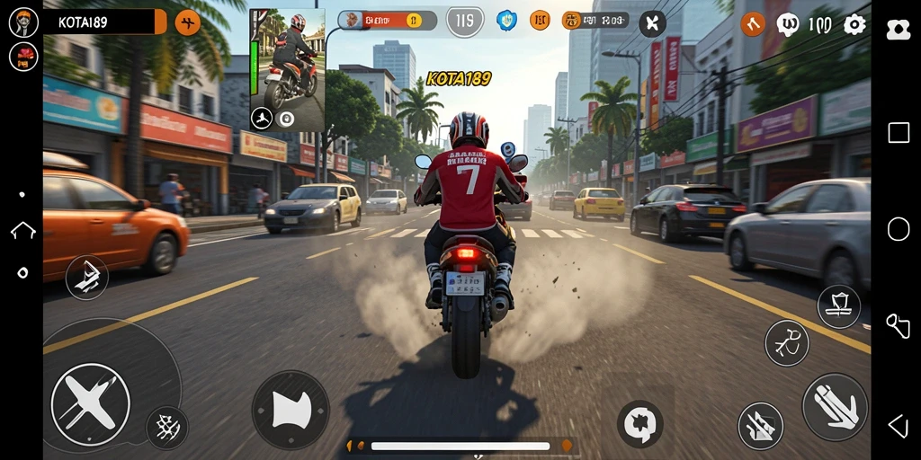 Screenshot KOTA189 menampilkan aksi balap motor yang mendebarkan.