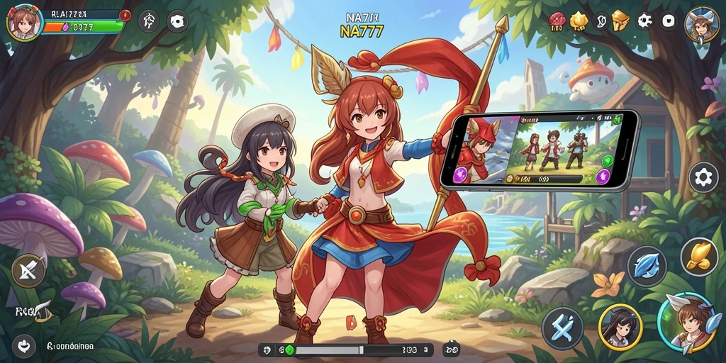 Tangkapan layar gameplay NA777 menampilkan pertarungan seru di dunia anime.