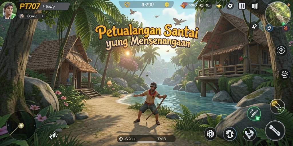 Tampilan gameplay PT707 yang penuh warna dan menarik.