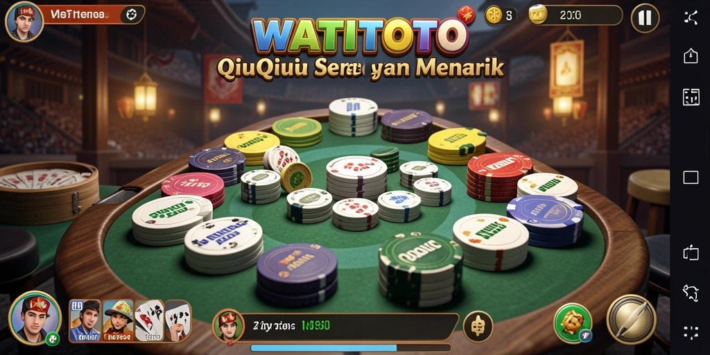 Screenshot WATITOTO menampilkan serunya gameplay QiuQiu dengan antarmuka menarik.